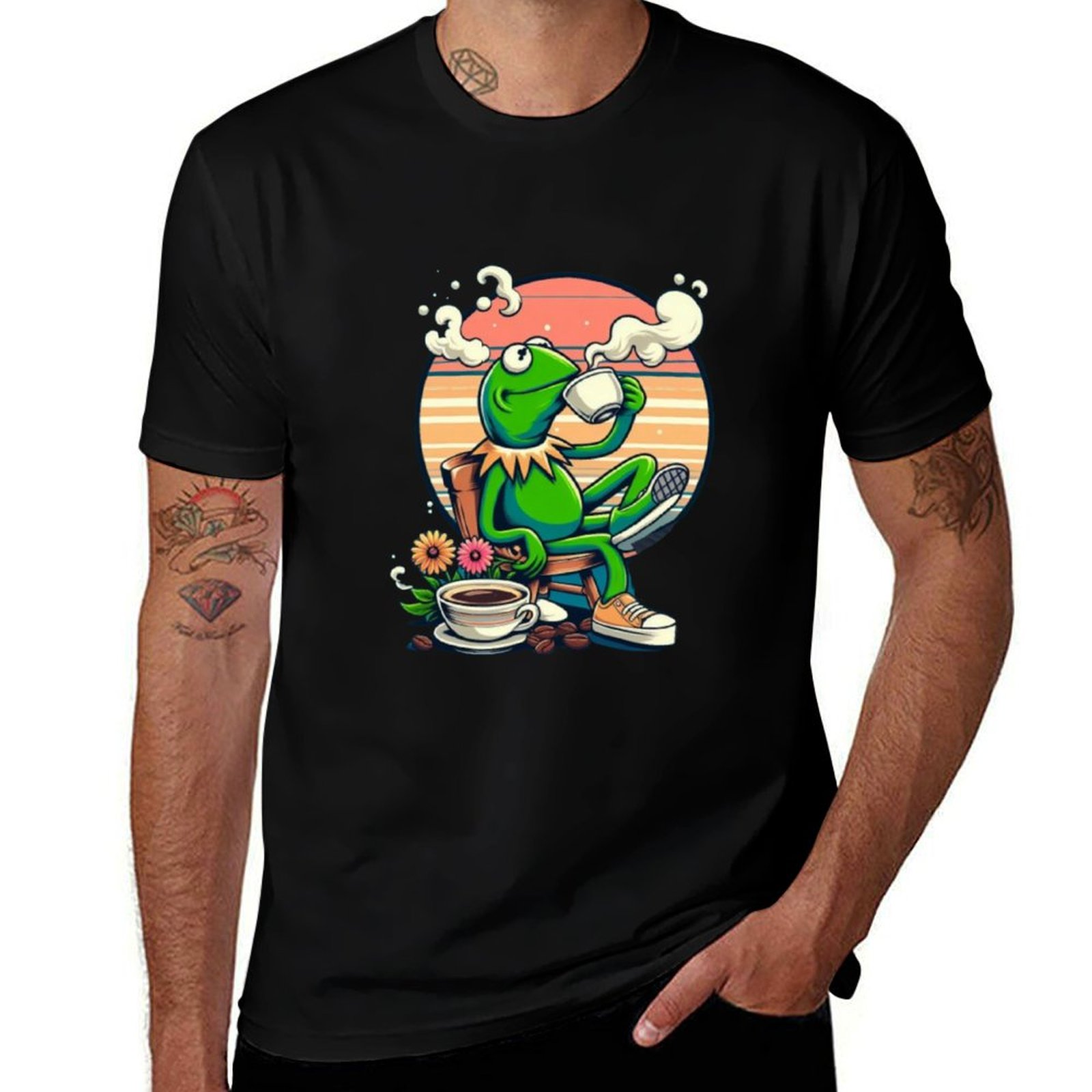 Coffee Tea Festival - Kermit Sipping Tea gif. Funny Kermit