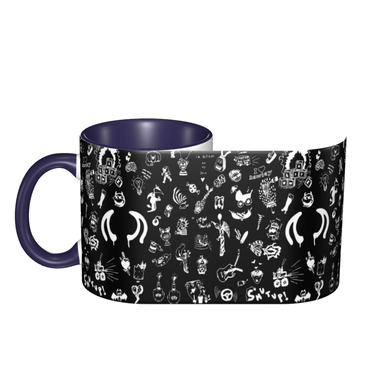 Coffee Tea Drawing - Yungblud Drawings Tattoo Sheet Mug Funny