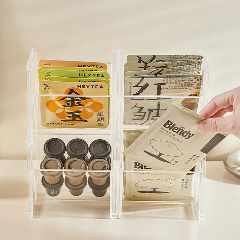 Coffee Tea Creamer - Vertical Tea Box Holder Stackable Tea