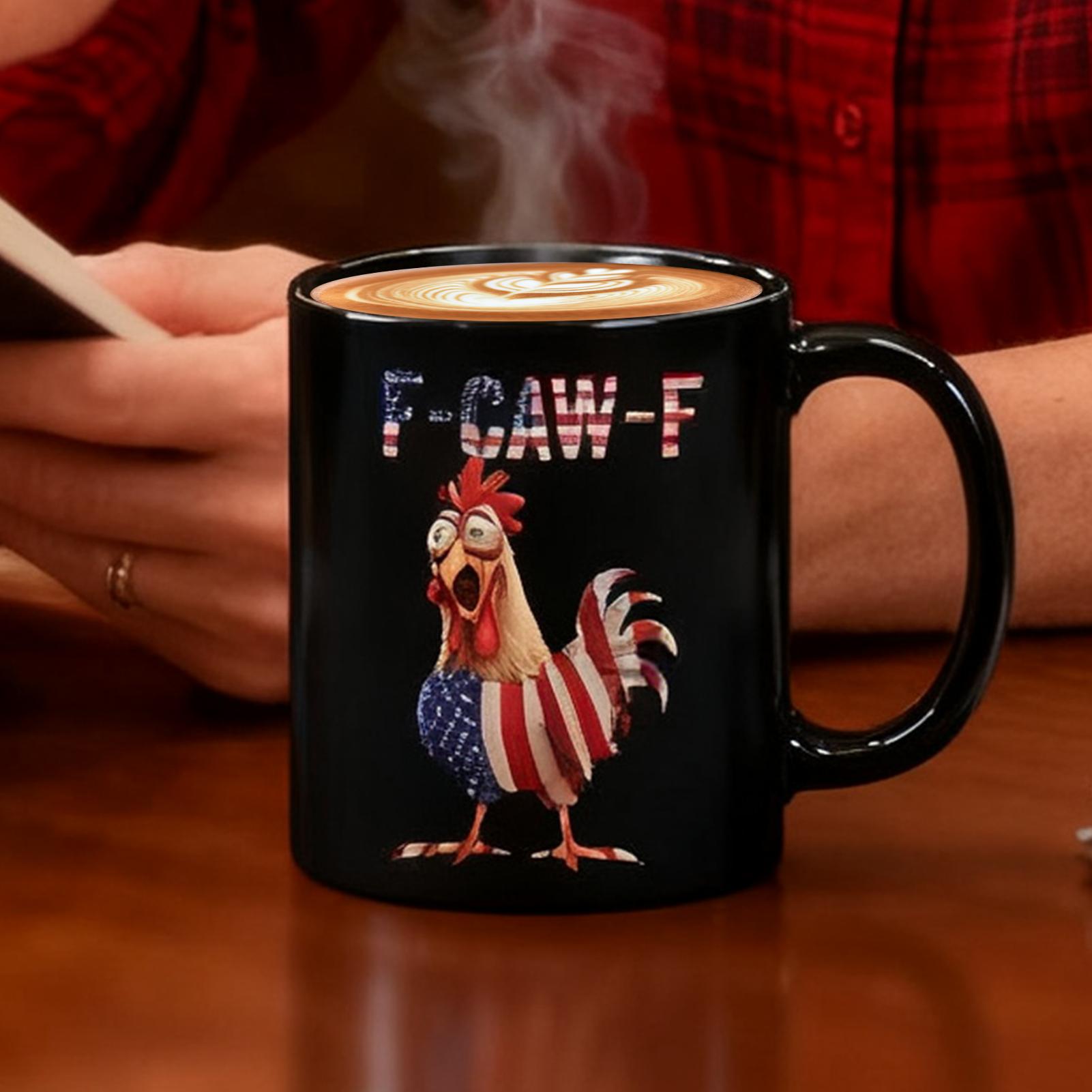 Coffee Tea And Cocoa - Funny Chicken Mug 12oz US Flag