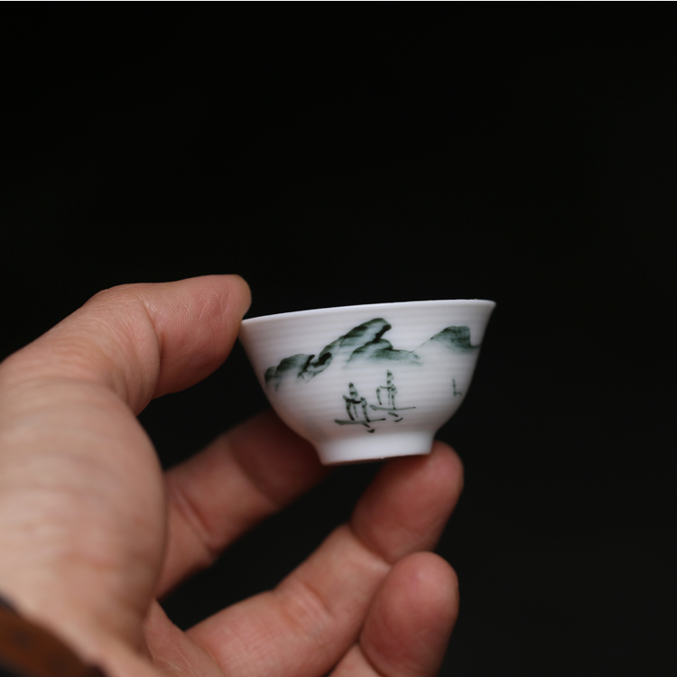 Gongfu Tea Set - Miniature Chinese Style Hand-Painted White Porcelain