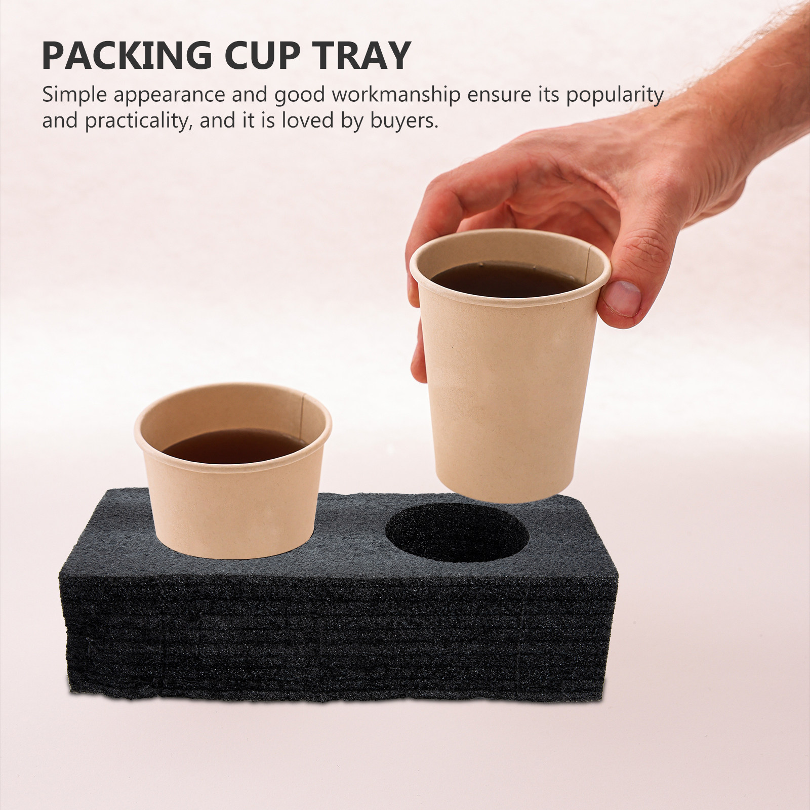 Coffee Tea Cup - 2Pcs Premium Food-Grade Drink Carrier Tray