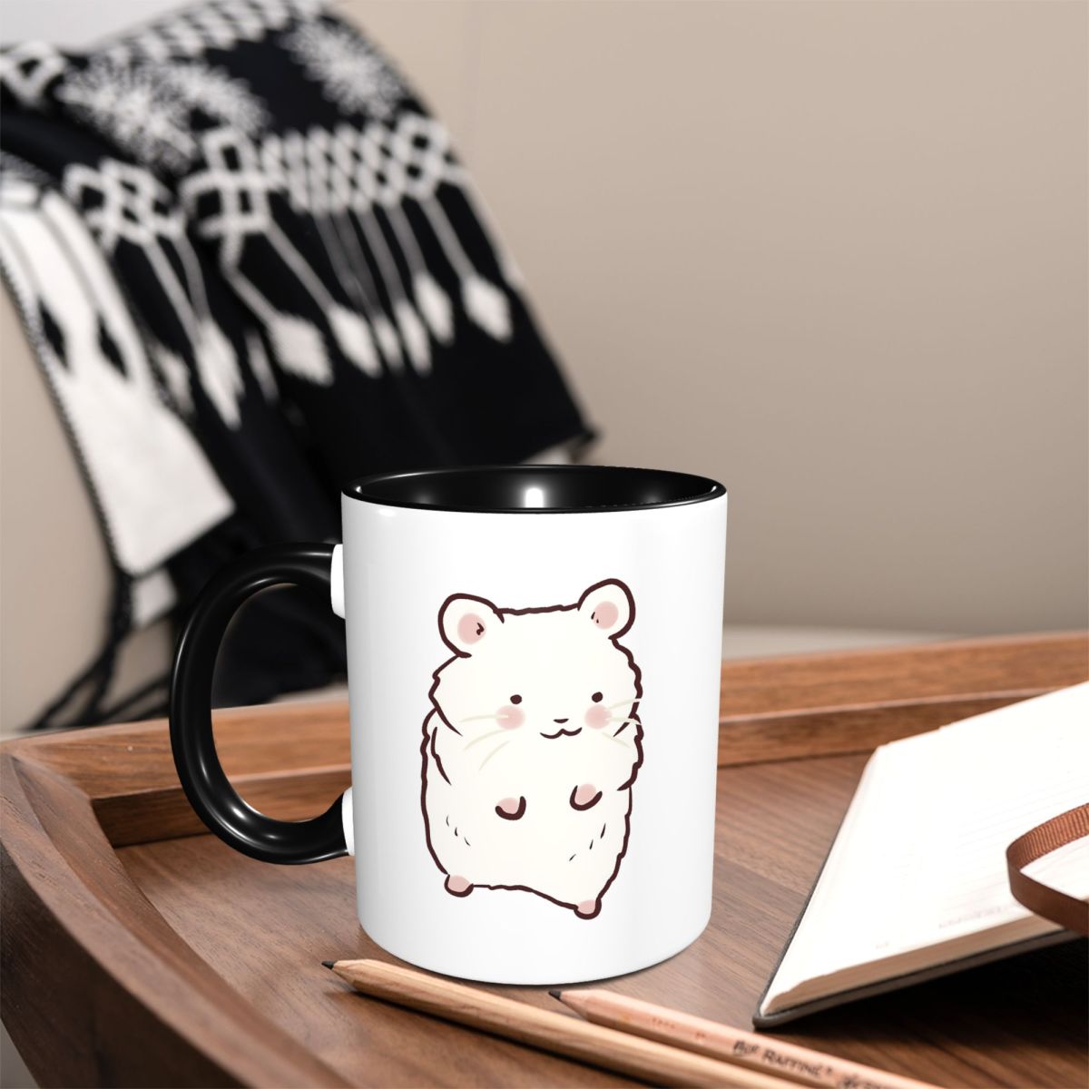 Coffee Tea Drawing - Cute Hamster Drawing Mug Funny Ceramic