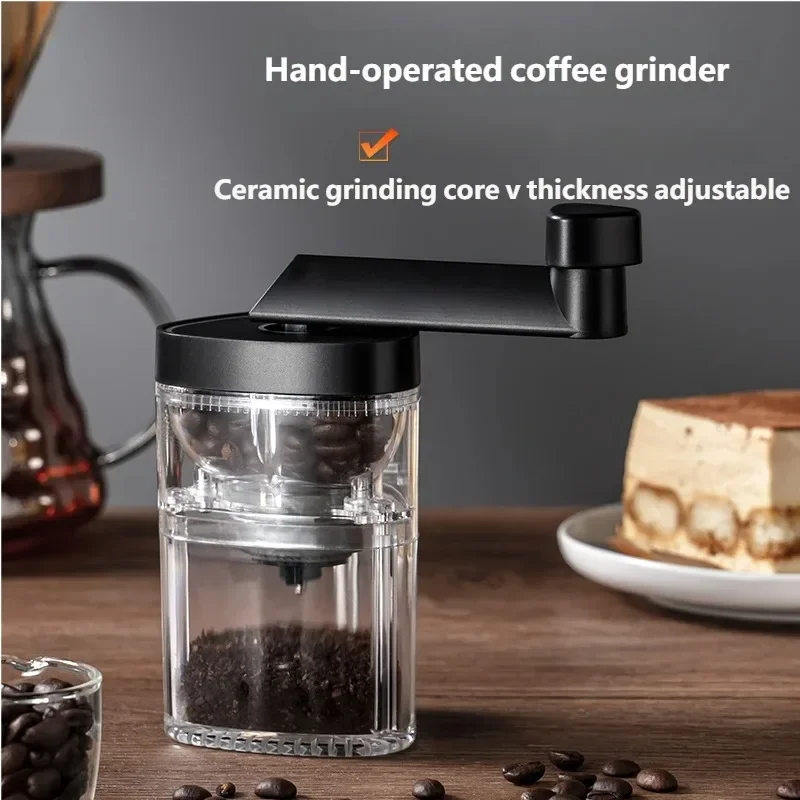 French Press Coffee & Tea - Ceramic Burr Hand Coffee Grinder Adjustable