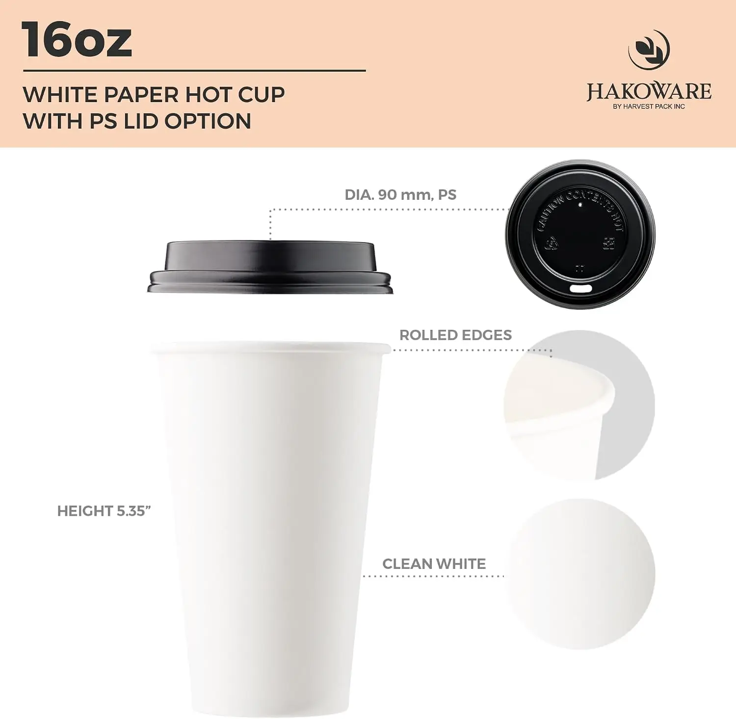 [1000 SET]HARVEST PACK 16 oz W - Coffee Tea And Cocoa ulasan dan harga