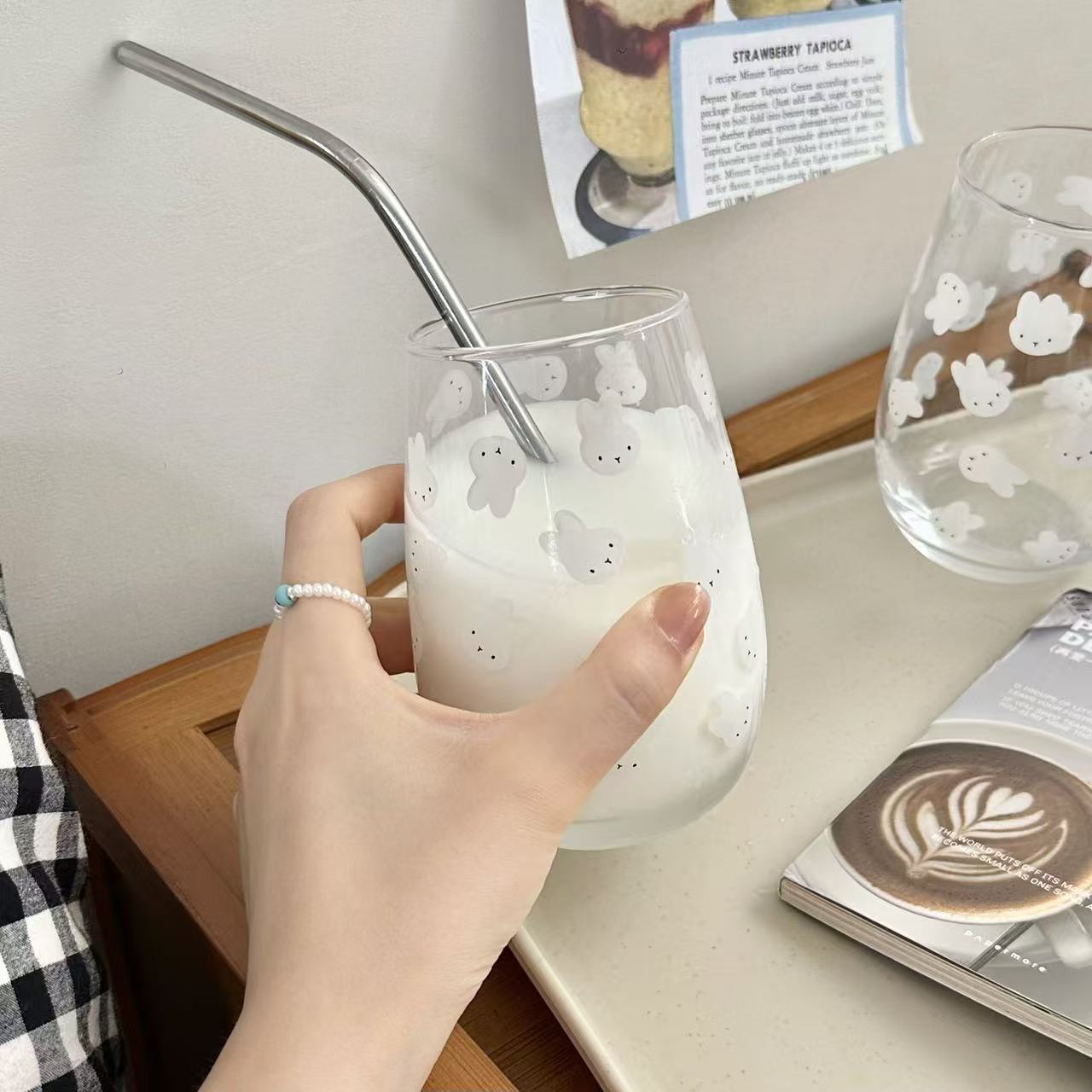 Cute Miffy Rabbit Printed Glas - Coffee Tea Cup ulasan dan harga