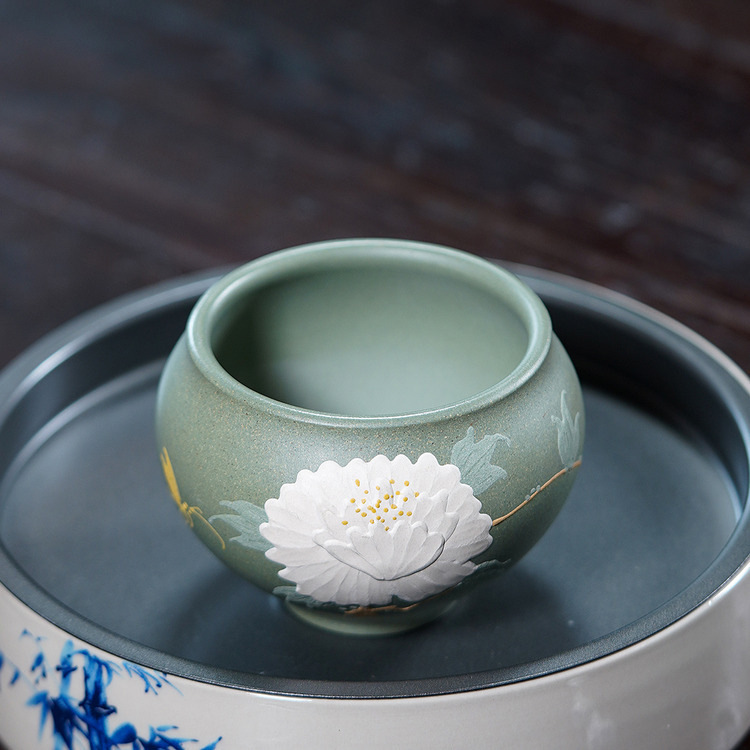 Yixing Zisha Handmade Peony Ar - Gongfu Tea Set ulasan dan harga