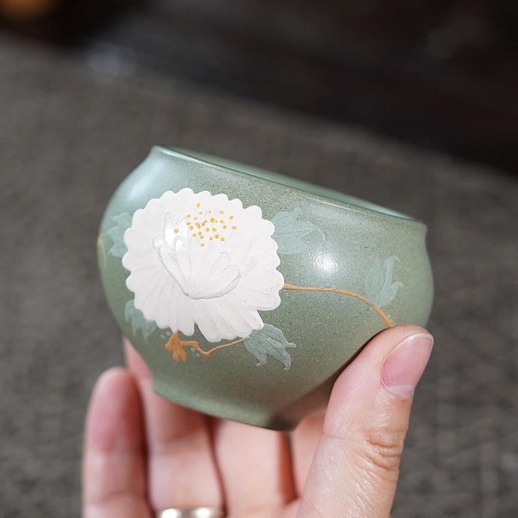 Yixing Zisha Handmade Peony Ar - Gongfu Tea Set ulasan dan harga