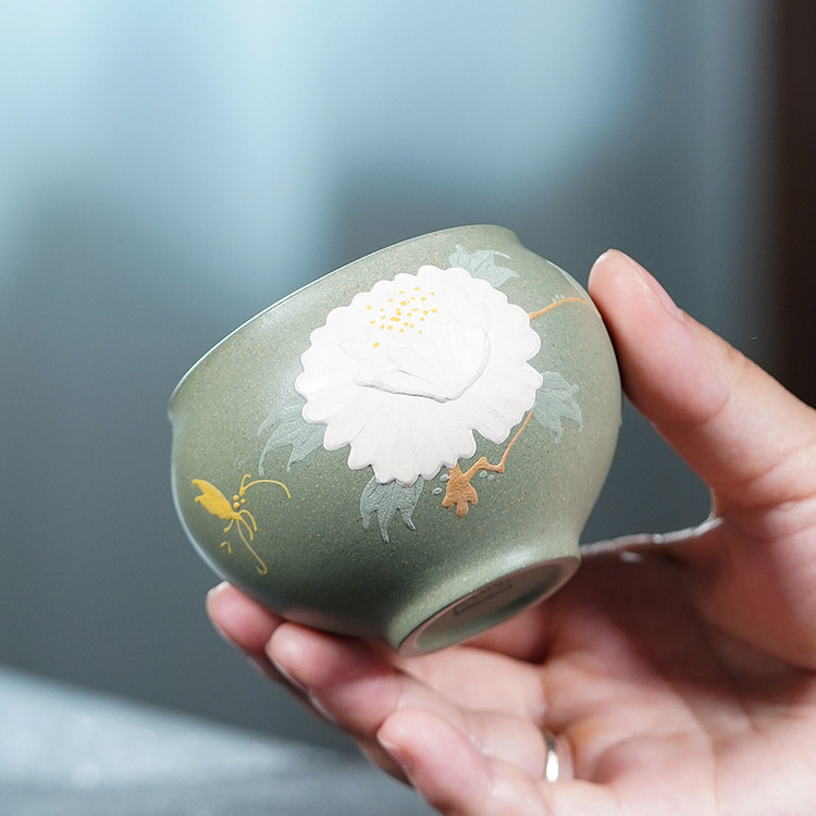 Yixing Zisha Handmade Peony Ar - Gongfu Tea Set ulasan dan harga