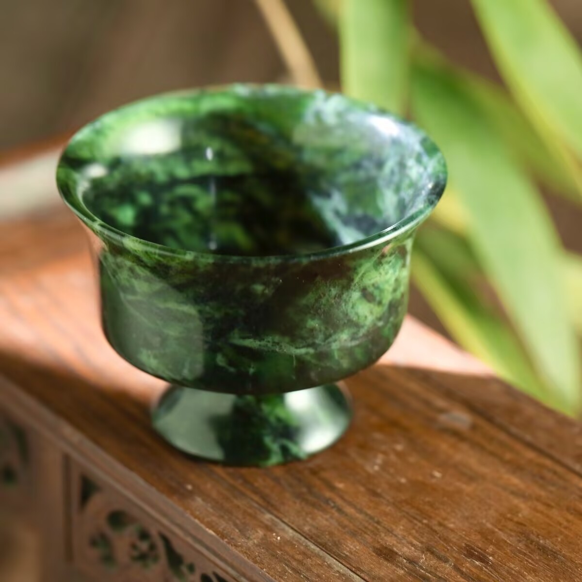 Natural Green Jade Teacup Ston - Gongfu Tea Set ulasan dan harga