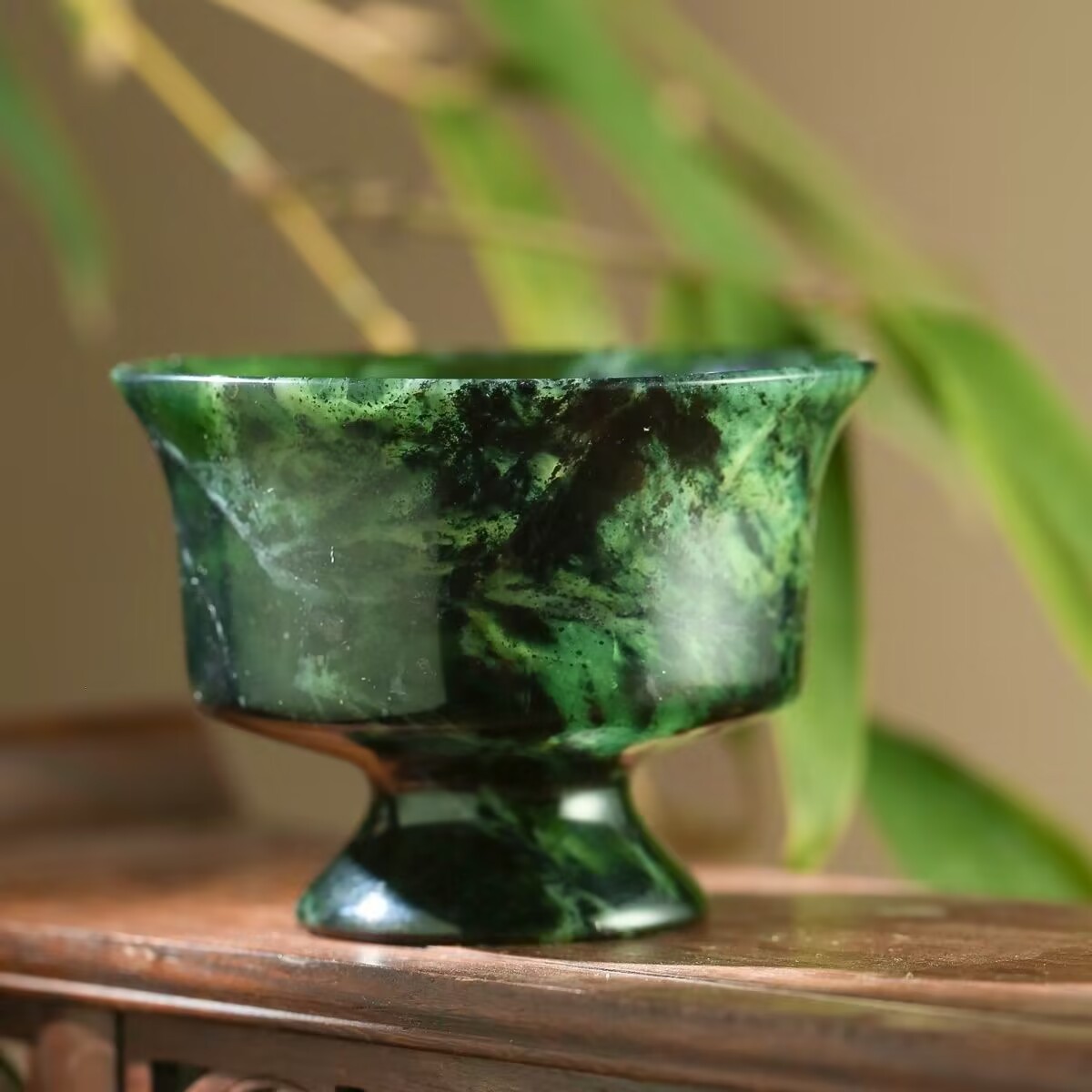 Natural Green Jade Teacup Ston - Gongfu Tea Set ulasan dan harga