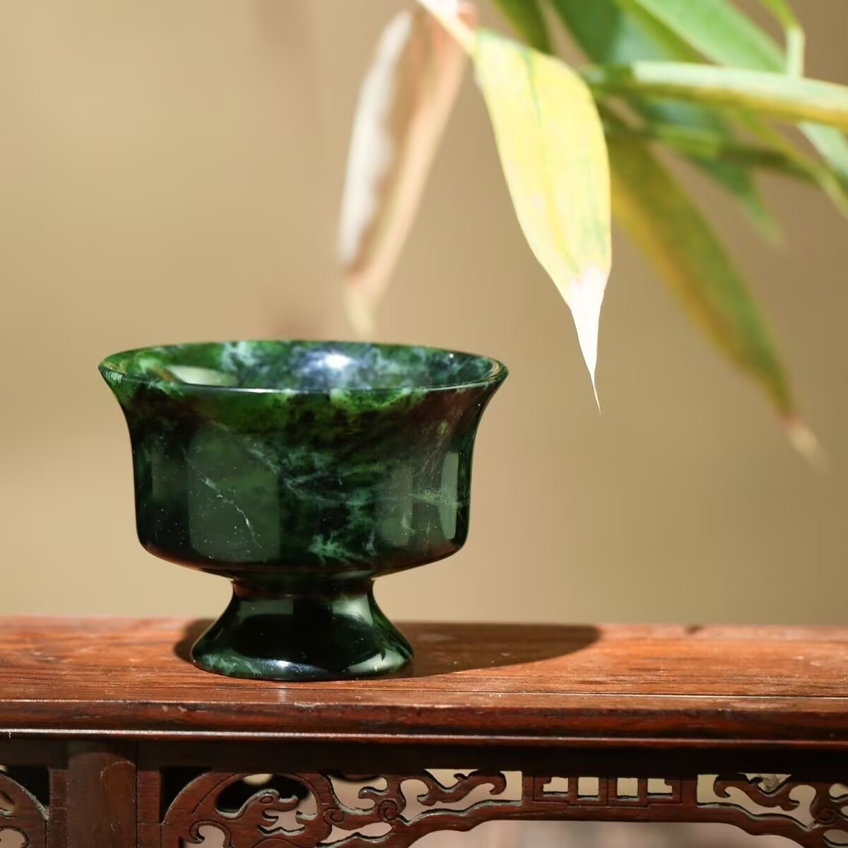 Natural Green Jade Teacup Ston - Gongfu Tea Set ulasan dan harga