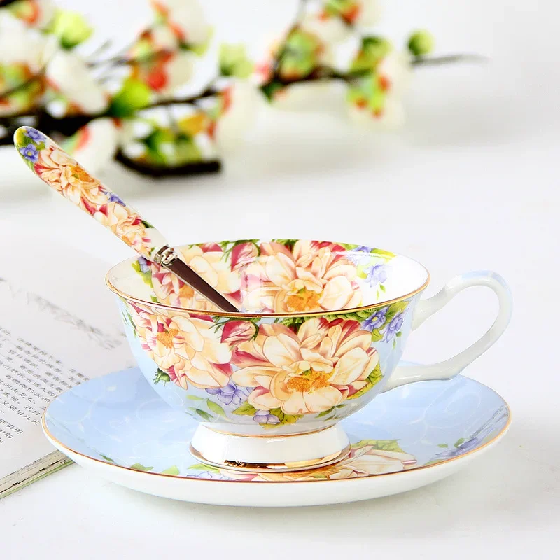 Pink Blue Flower Bone china Co - Coffee Tea Creamer ulasan dan harga
