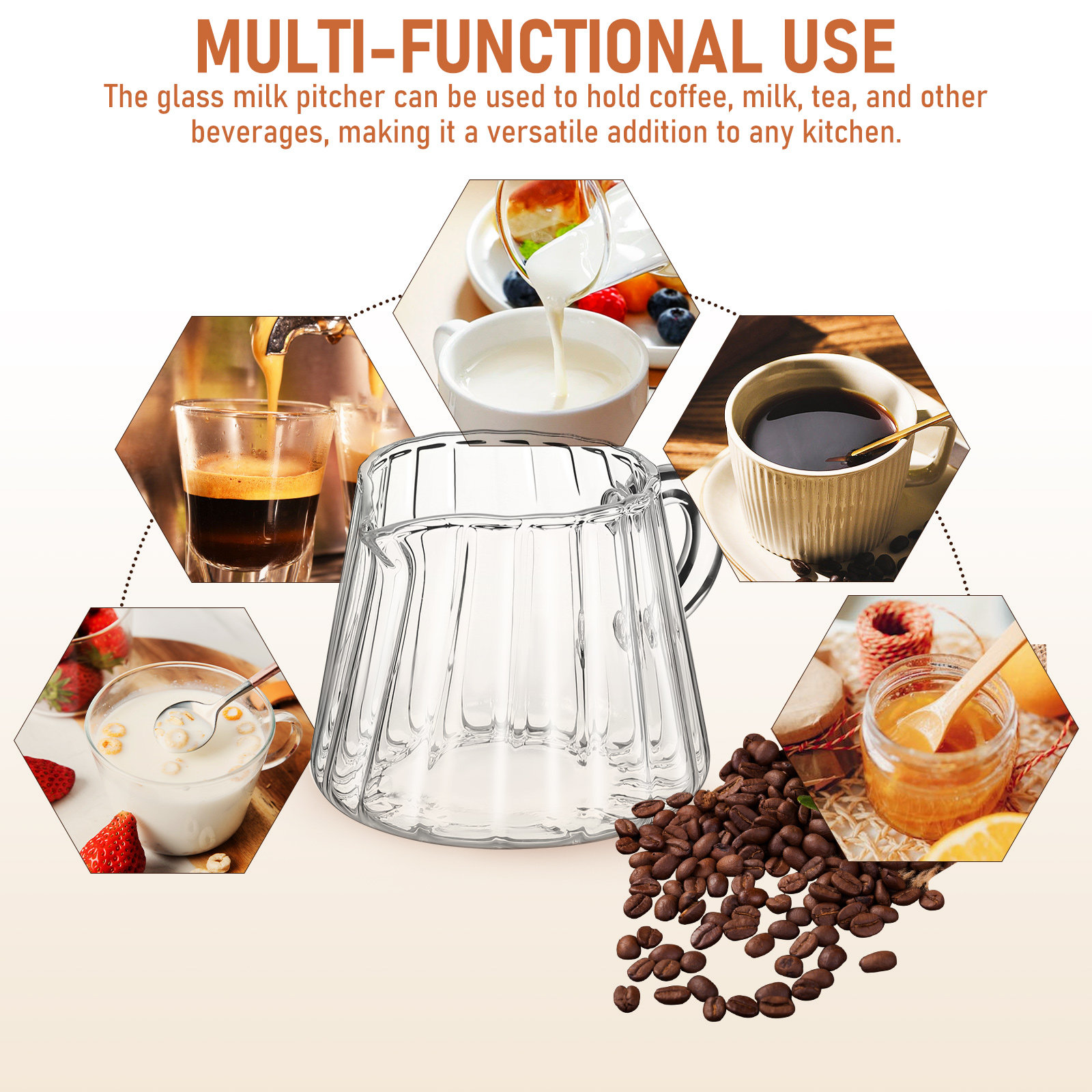 Glass Creamer Pitcher Sturdy M - Coffee Tea Creamer ulasan dan harga