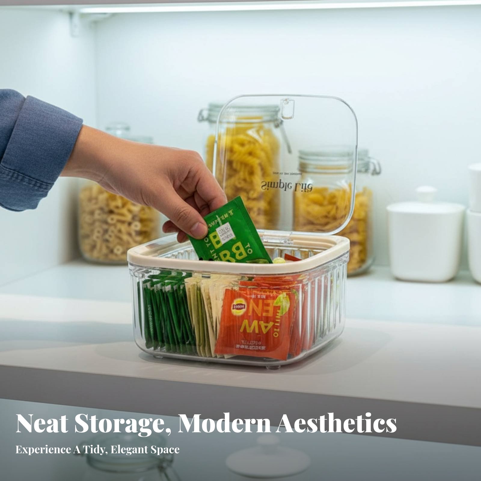 Plastic Tea Bag Storage Box La - Coffee Tea Box ulasan dan harga