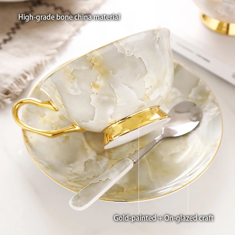 Marble Bone China Coffee Set M - Coffee Tea Creamer ulasan dan harga