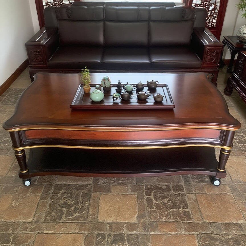 solid wood retro coffee table  - Coffee Tea Drawing ulasan dan harga