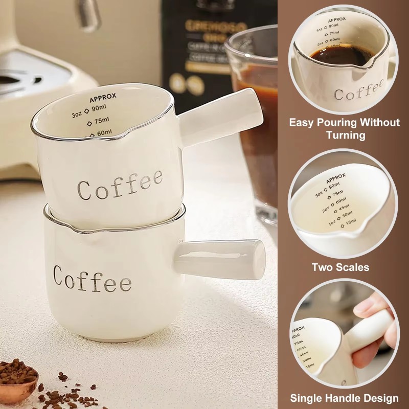 Mini Ceramic Coffee Cup with H - Coffee Tea Creamer ulasan dan harga