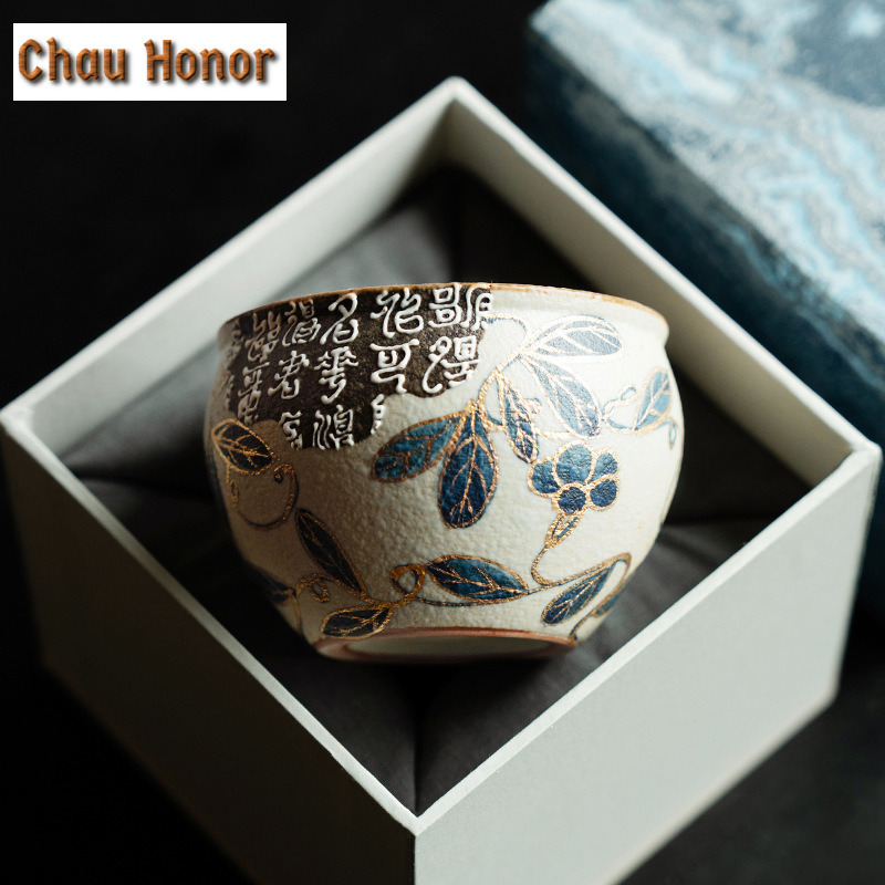 160ml Blue And White Flint Red - Coffee Tea Drawing ulasan dan harga