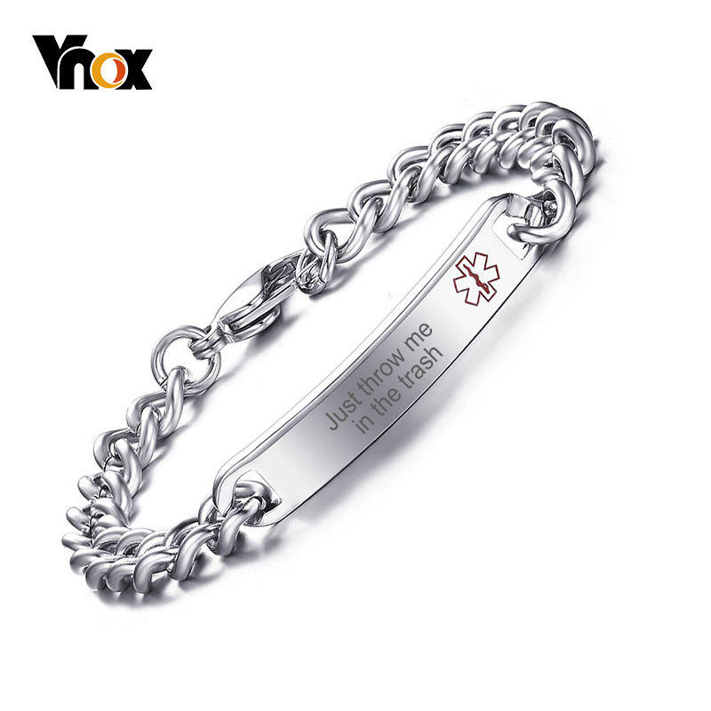 Vnox Medical Alert ID Bracelet - Coffee Tea Or Me ulasan dan harga