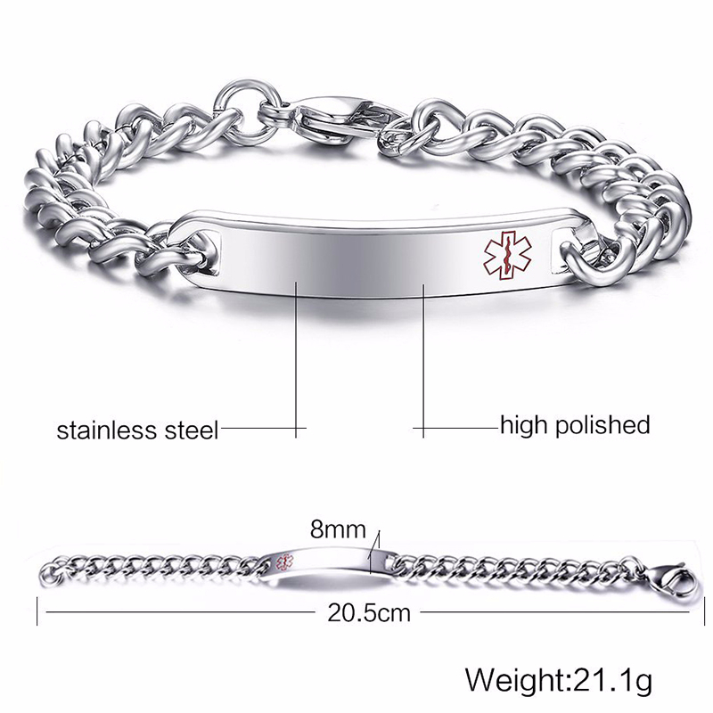 Vnox Medical Alert ID Bracelet - Coffee Tea Or Me ulasan dan harga