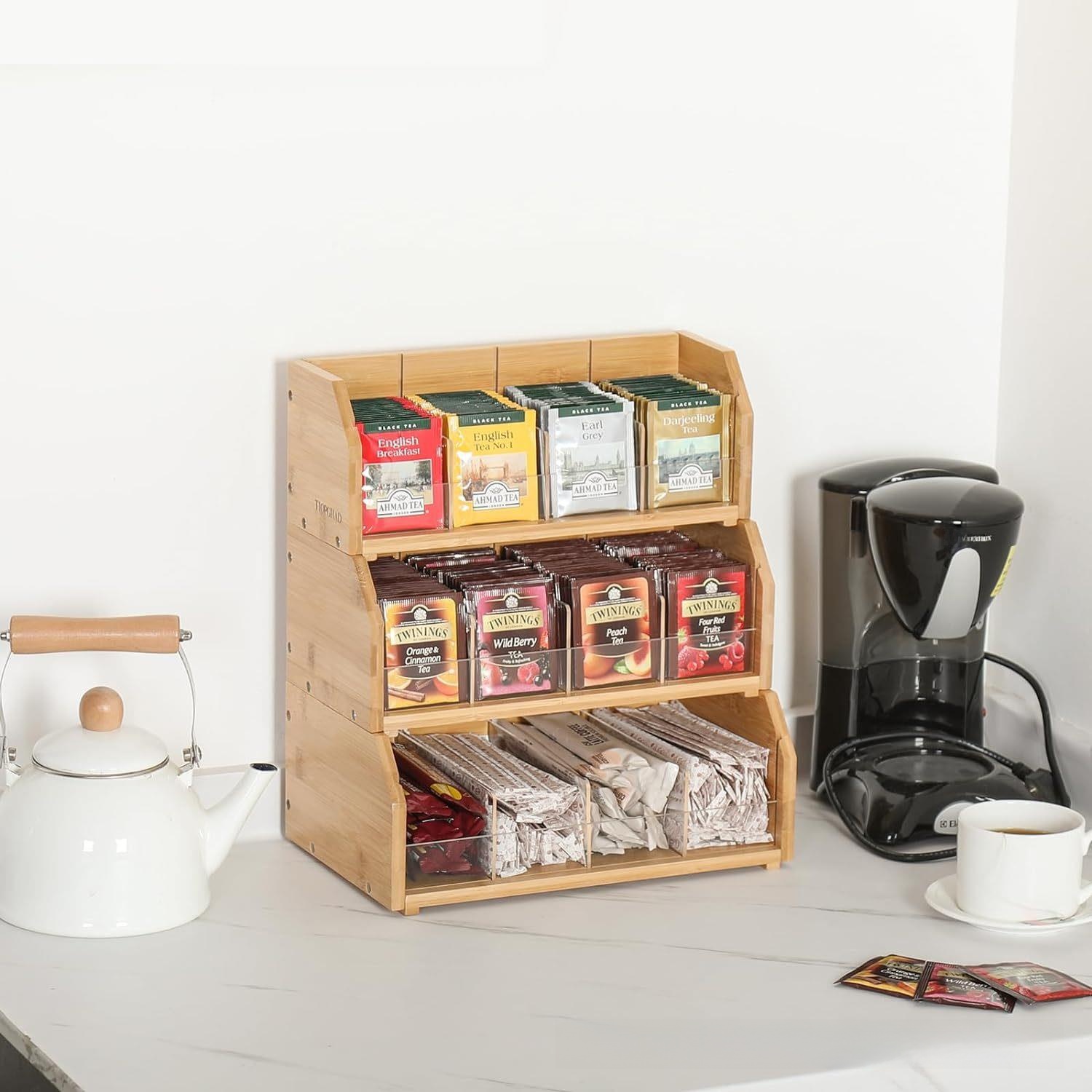 Bamboo Tea Bag Storage Box Thr - Coffee Tea Box ulasan dan harga