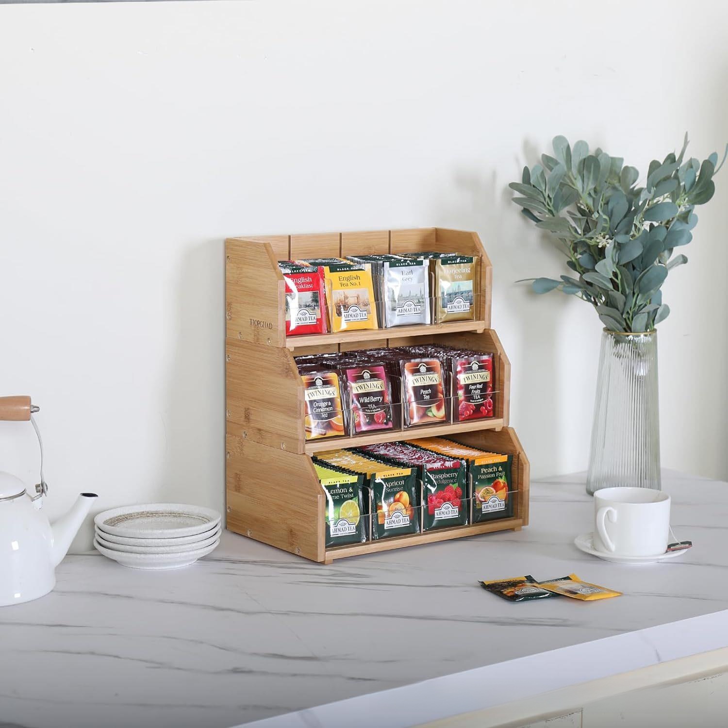 Bamboo Tea Bag Storage Box Thr - Coffee Tea Box ulasan dan harga