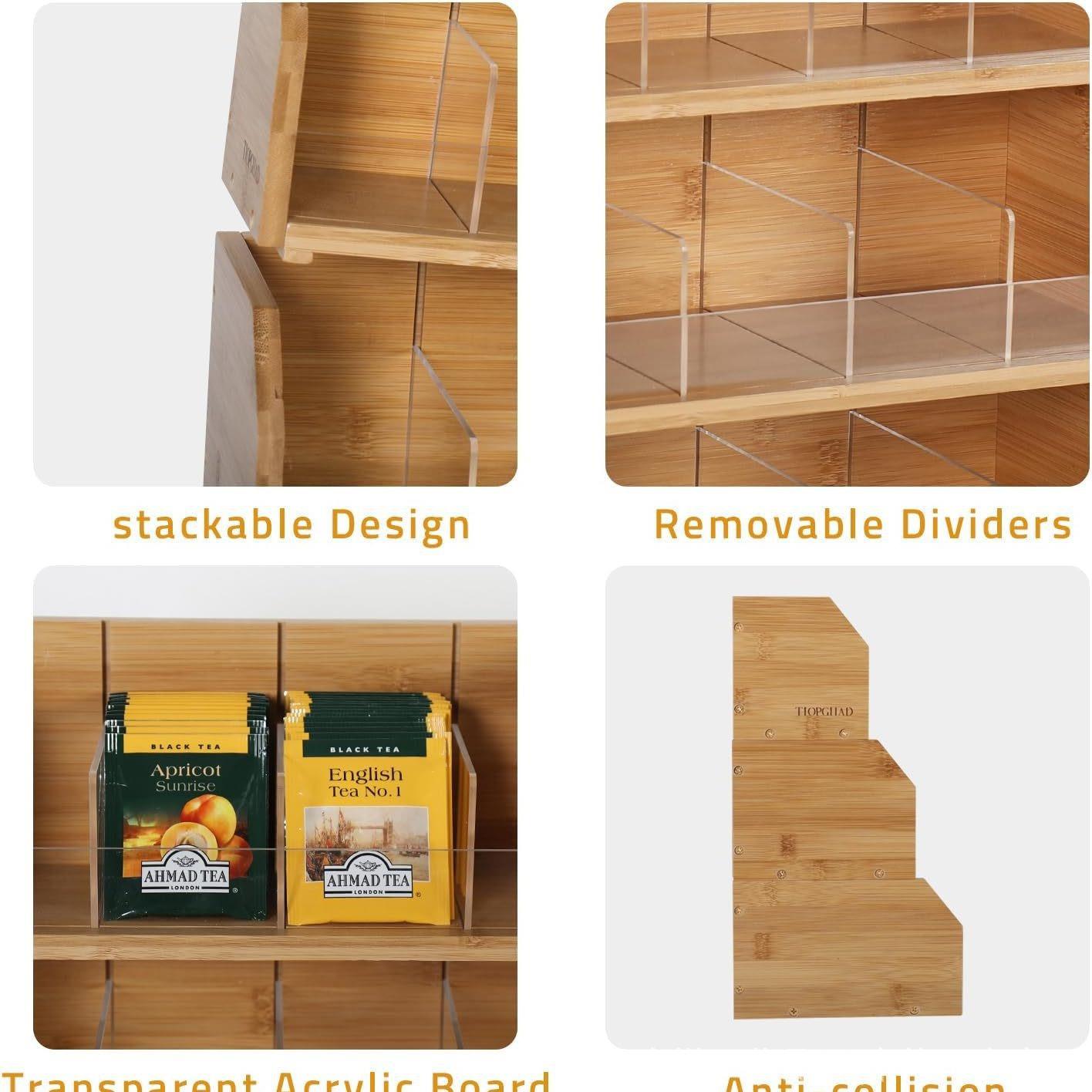 Bamboo Tea Bag Storage Box Thr - Coffee Tea Box ulasan dan harga