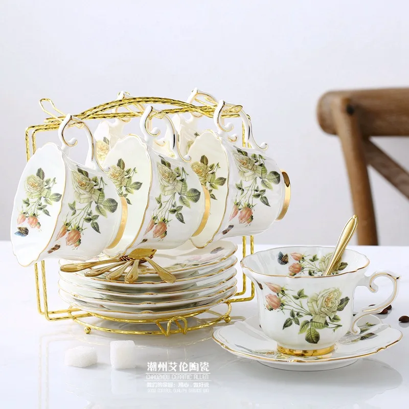 Bone China Coffee Set Camellia - Coffee Tea Creamer ulasan dan harga