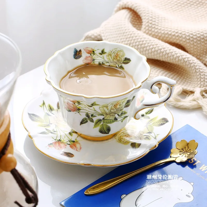 Bone China Coffee Set Camellia - Coffee Tea Creamer ulasan dan harga