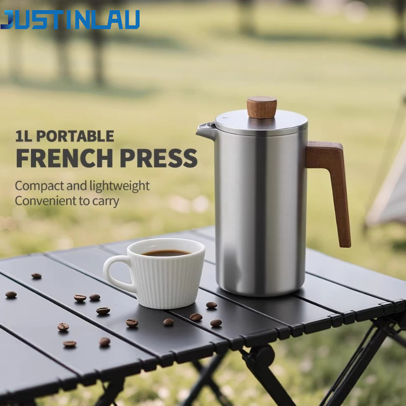 JUSTINLAU 1000ml Stainless Ste - French Press Coffee & Tea ulasan dan harga