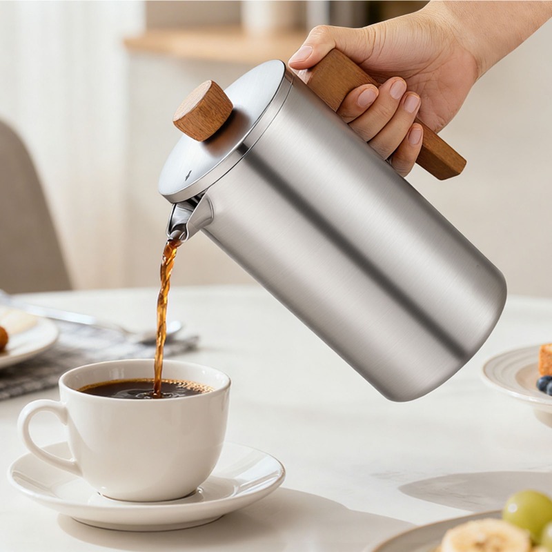 JUSTINLAU 1000ml Stainless Ste - French Press Coffee & Tea ulasan dan harga