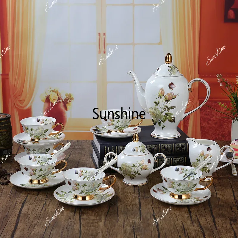 Bone China Coffee Set Camellia - Coffee Tea Creamer ulasan dan harga