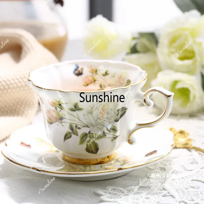 Bone China Coffee Set Camellia - Coffee Tea Creamer ulasan dan harga
