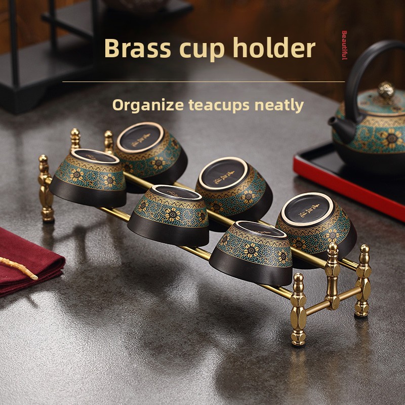Minimalist Brass Teacup Holder - Gongfu Tea Set ulasan dan harga