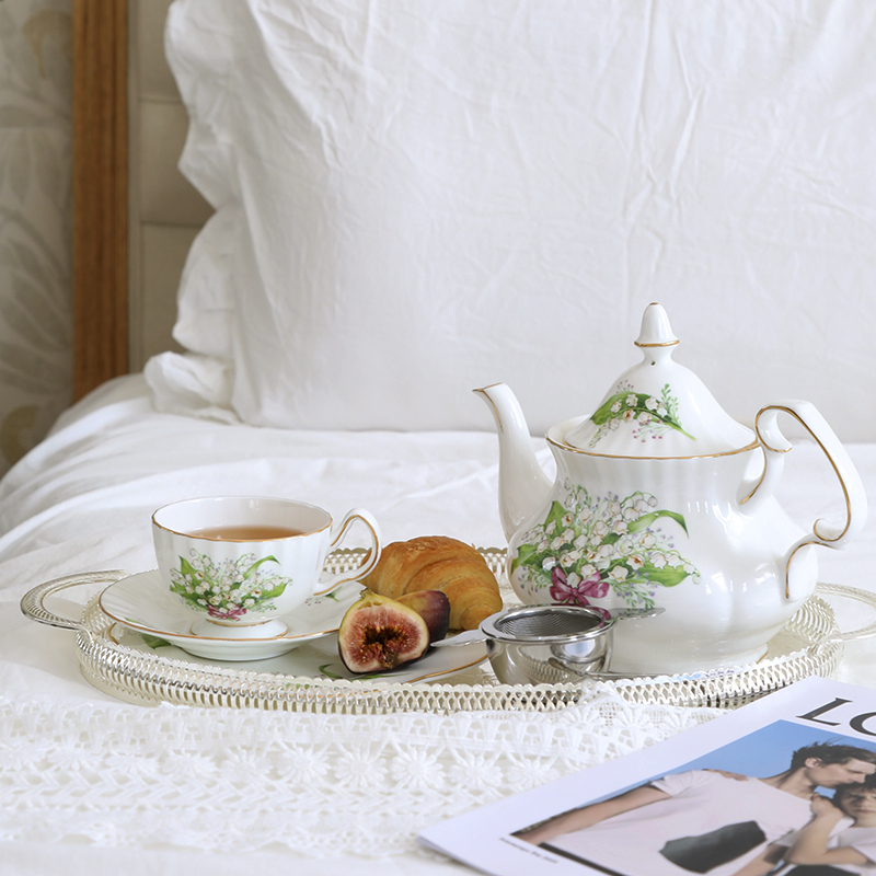 Tea Cup Saucers Lily Valley Se - Coffee Tea Creamer ulasan dan harga