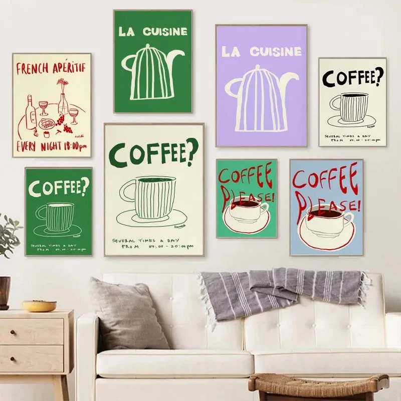 1PC frameless decorative art p - Coffee Tea Drawing ulasan dan harga