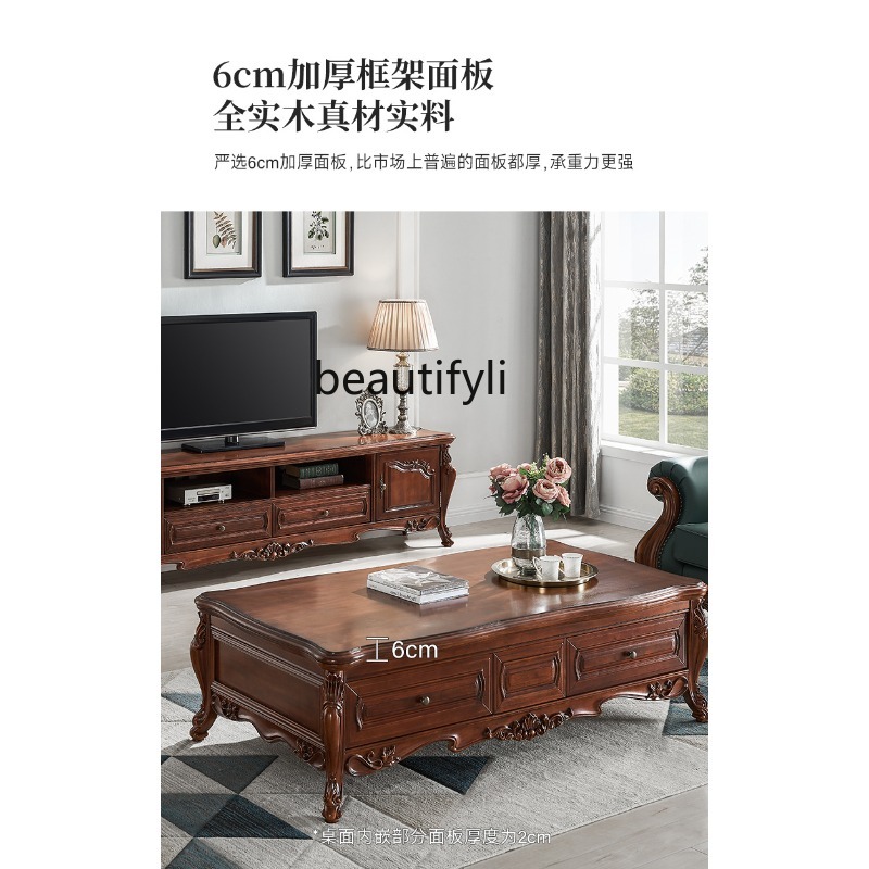 All solid wood coffee table Am - Coffee Tea Drawing ulasan dan harga