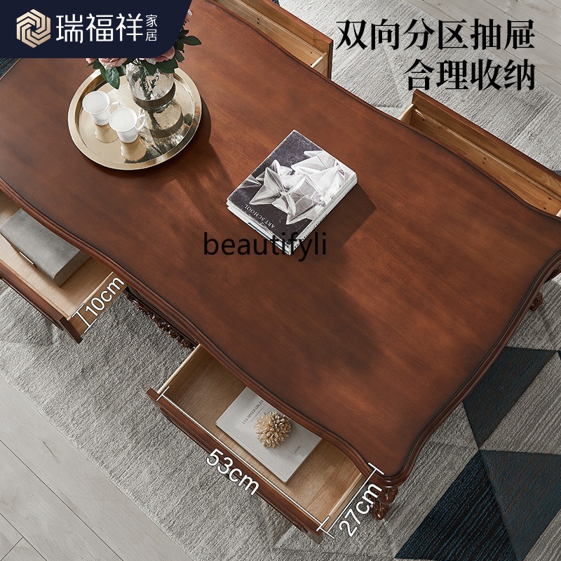 All solid wood coffee table Am - Coffee Tea Drawing ulasan dan harga