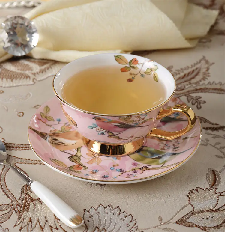 Bone china Coffee Cup Set Pink - Coffee Tea Creamer ulasan dan harga