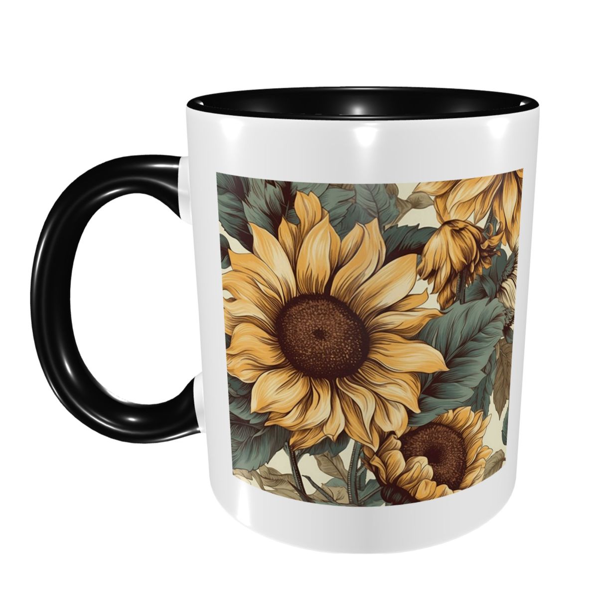 Golden Sunflower Cluster Vinta - Coffee Tea Drawing ulasan dan harga