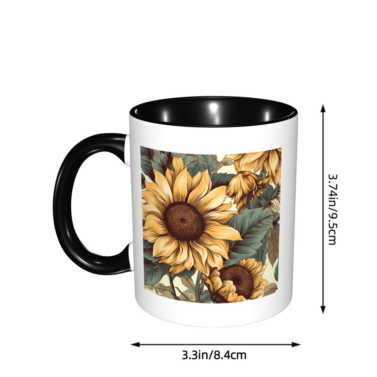 Golden Sunflower Cluster Vinta - Coffee Tea Drawing ulasan dan harga
