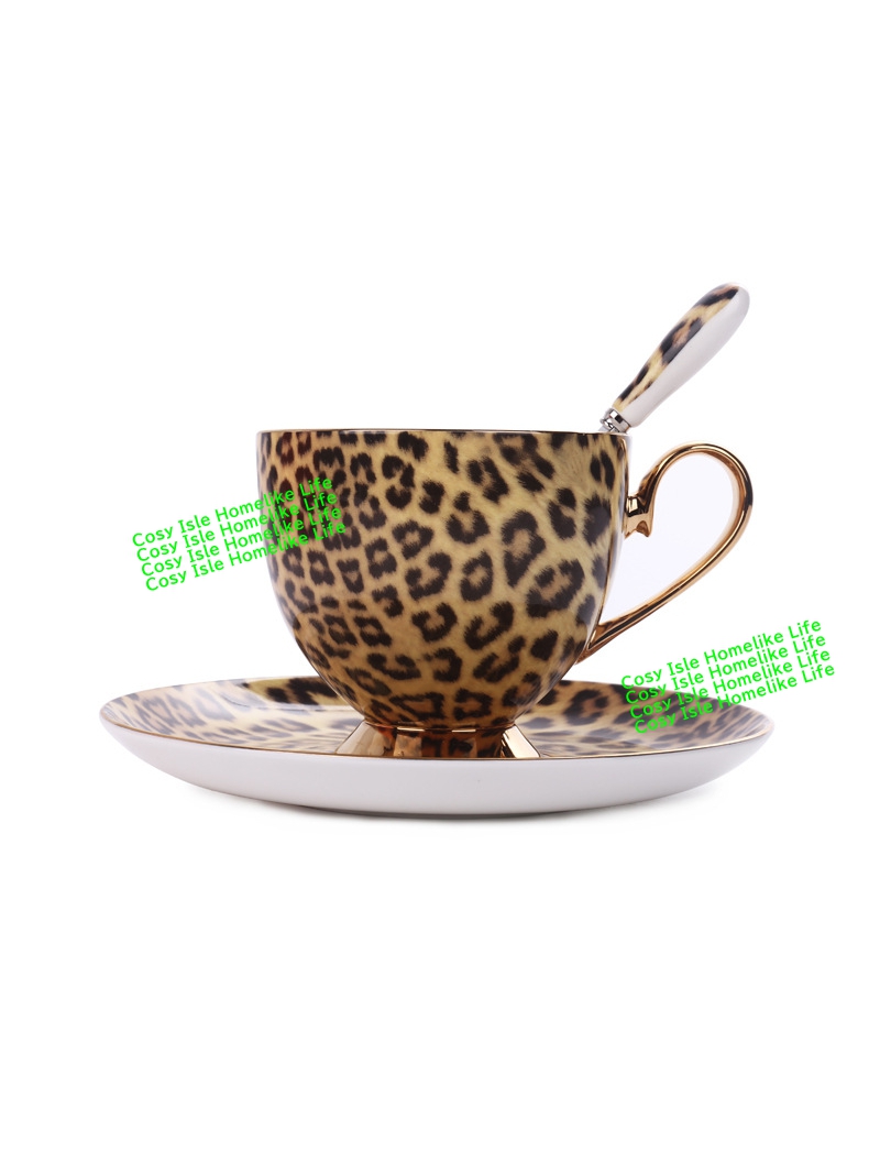 Gold Color Bone China Leopard  - Coffee Tea Festival ulasan dan harga