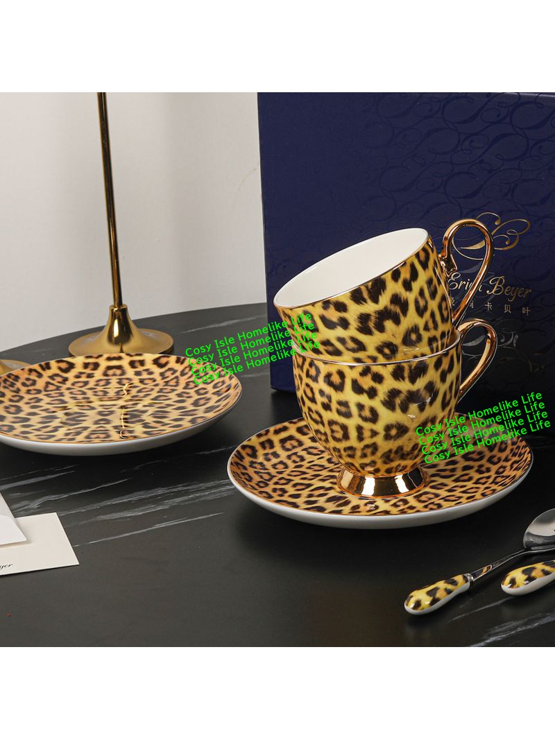Gold Color Bone China Leopard  - Coffee Tea Festival ulasan dan harga