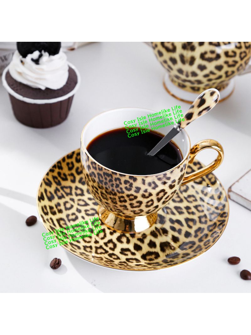 Gold Color Bone China Leopard  - Coffee Tea Festival ulasan dan harga