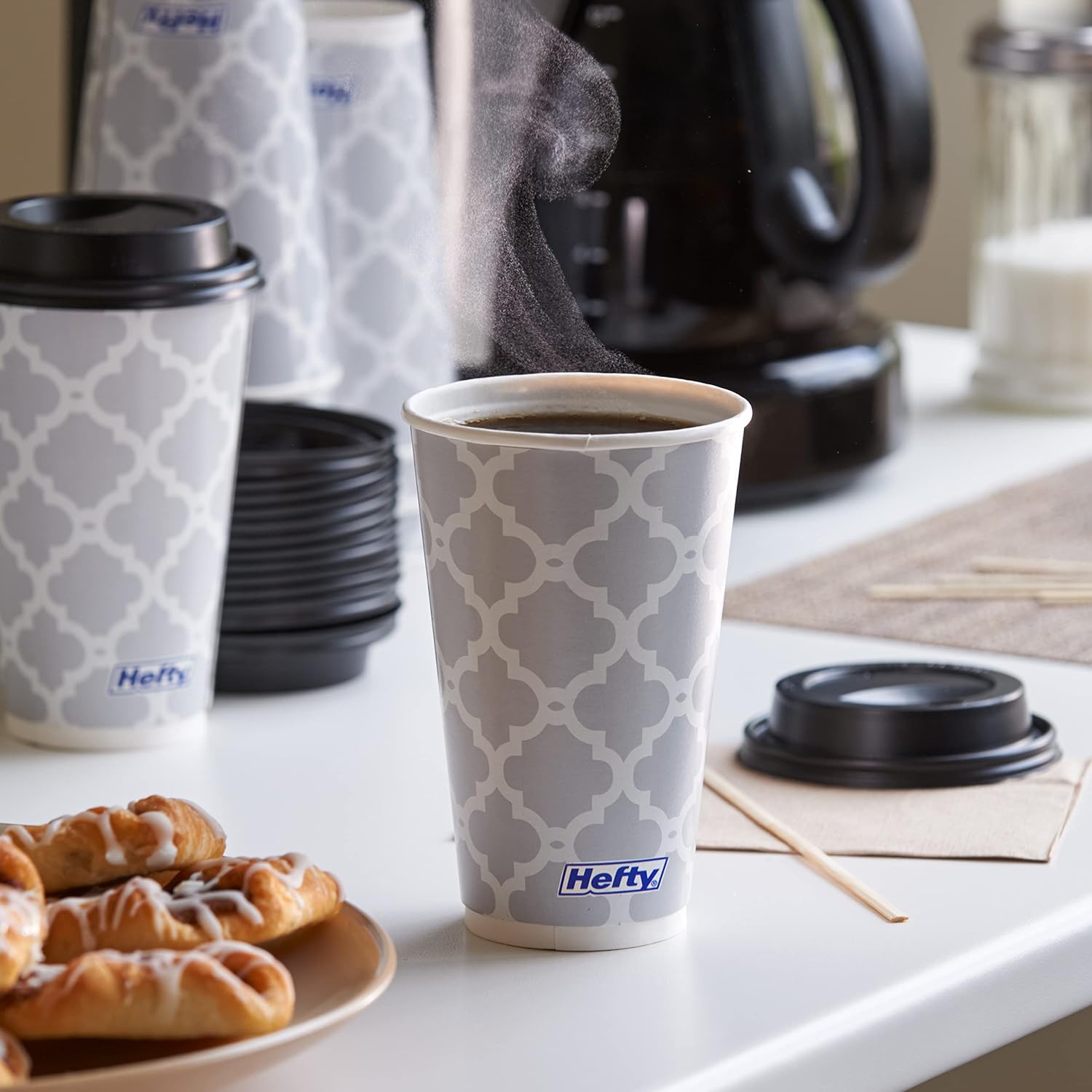 Disposable Hot Cups with Lids, - Coffee Tea And Cocoa ulasan dan harga