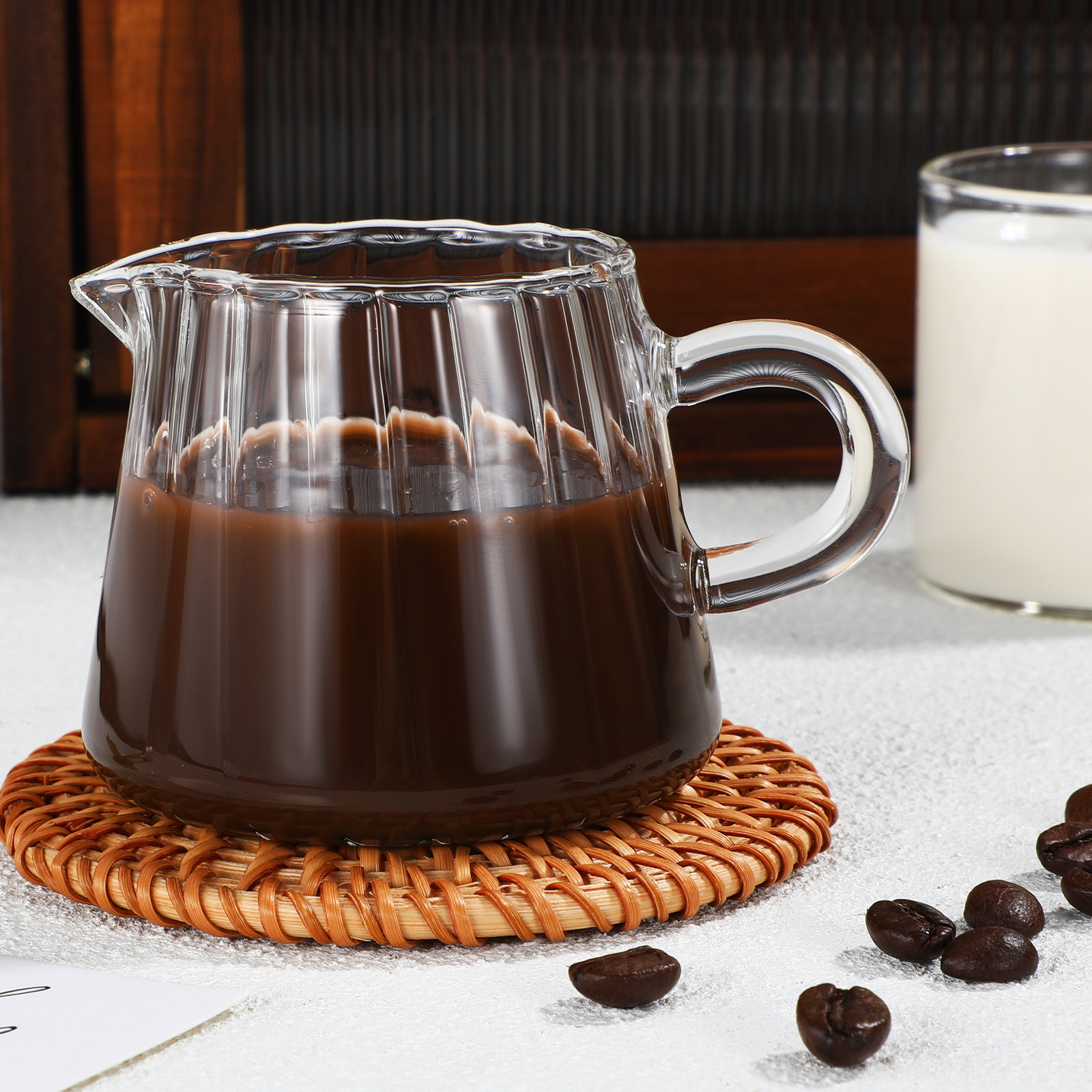 Clear Glass Milk Pitcher High  - Coffee Tea Creamer ulasan dan harga