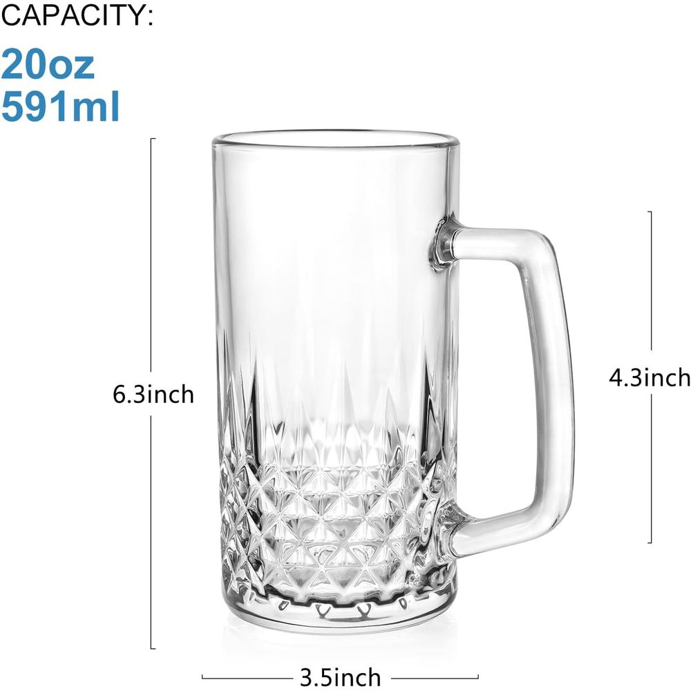20 oz Heavy Glass Mugs Set of  - Coffee Tea Friends ulasan dan harga