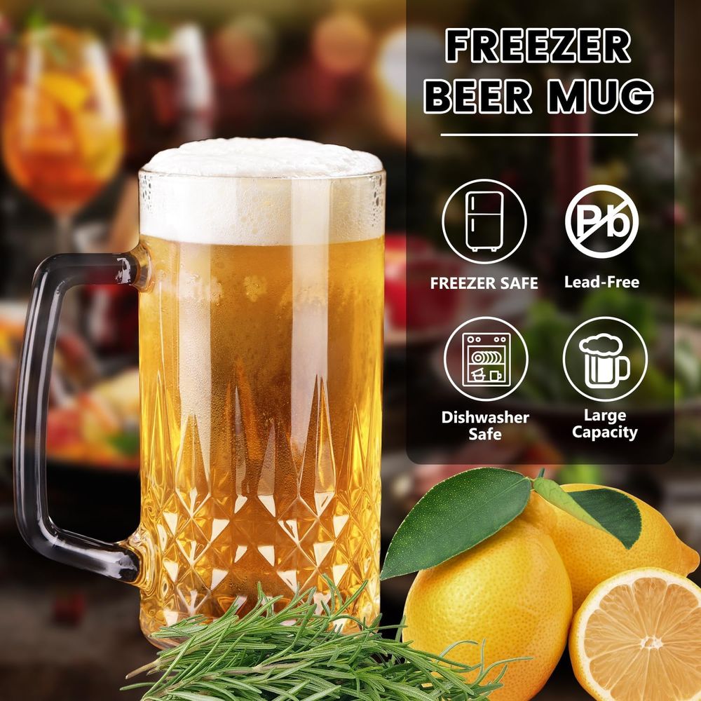 20 oz Heavy Glass Mugs Set of  - Coffee Tea Friends ulasan dan harga