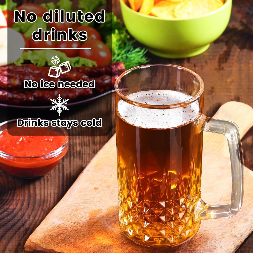 20 oz Heavy Glass Mugs Set of  - Coffee Tea Friends ulasan dan harga